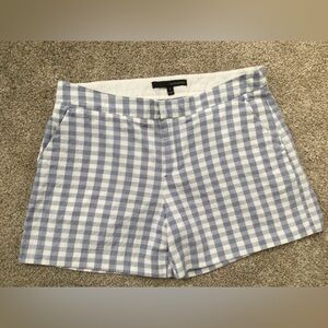 Harve Bernard Blue and White Gingham Women Shorts.